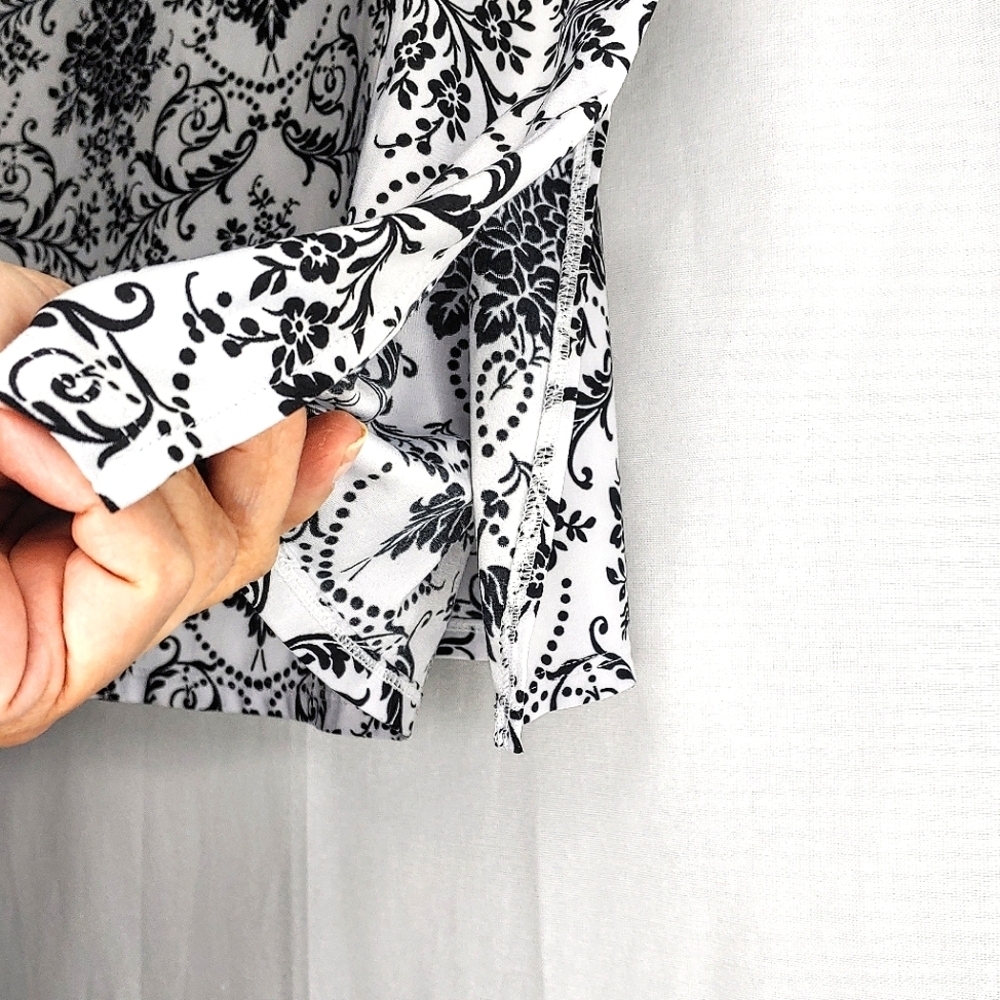 Studio Donatella night gown. Black/white, 3X. - Picture 5 of 10